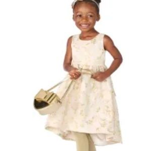 Special occasion size Gymboree high low dress. White and gold Sizes 5, 6, 10, 12